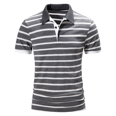 BOBOGOJP Men's Short Sleeve Polo Shirt Moisture-Wicking Performance Polo Shirt (Gray,S)