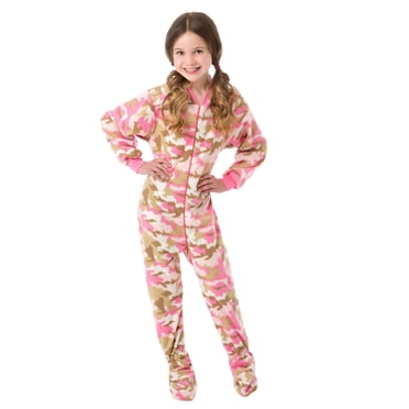 Big Feet Pjs Big Girls Pink Camo Kids Footed Pajamas One Piece Sleeper