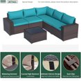 thumbnail image 4 of Kullavik Patio All Weather woven 6-Piece Metal Sectional Sets with Cushions,Blue, 4 of 5