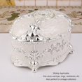 thumbnail image 3 of ORUYROP Metal Jewelry Box, Round Jewelry Display Box, Light Luxury Trinket Storage Box for Ring Earring Jewelry Silver White (S), 3 of 7