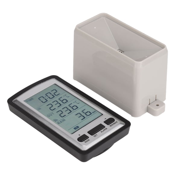 Wireless Rain Meter Gauge, High Accuracy Temperature Recorder Time Alarm For Household