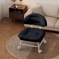 thumbnail image 4 of Swivel Backrest Stool with Wheels, Compact Round Seat for Home/Office, Ergonomic Support, Black, 4 of 9
