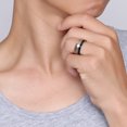 thumbnail image 4 of Bagues de Mariage pour Femmes Homme Bling CZ Incrustation de Pierre Alliance Promesse Amour, 4 of 6