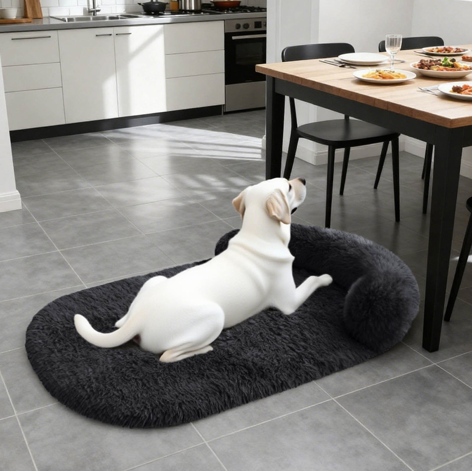 Orthopedic Calming Dog Bed for Large Breeds with Memory Foam Bolster Sofa Design Removable Washable Cover Non- Bottom Comfort Egg Crate Mattress