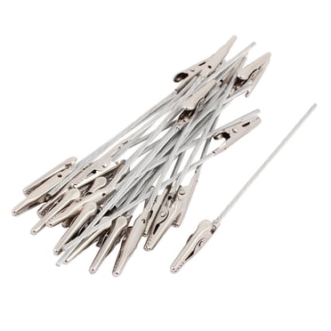 Unique Bargains Pinces Crocodile en Métal de Test Électriques Non Isolées 4,9 Pouces de Long 25 Pcs