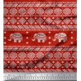thumbnail image 1 of Soimoi Modal Satin Fabric Aztec & Tribal Elephant Animal Printed Fabric 1 Yard 42 Inch Wide, 1 of 3