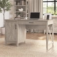thumbnail image 2 of Key West 54W Computer Desk with Storage in Washed Gray - Engineered Wood, 2 of 9