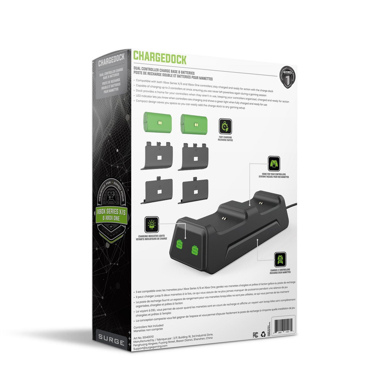 Station de chargement pour deux manettes de Xbox Series X et S/Xbox One de Surge