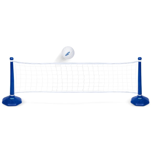 SwimWays Plastic Multi-Sport Volleyball Set, Includes 2 Bases, 1 Net, 1 Volleyball, Ideal for Pool Parties and Outdoor Games