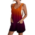 thumbnail image 2 of zanvin Combinaisons Amples pour Femmes, Combinaisons Courtes Décontractées d'Été pour Femmes Salopettes Combinaison Shorts, Orange, 2 of 6