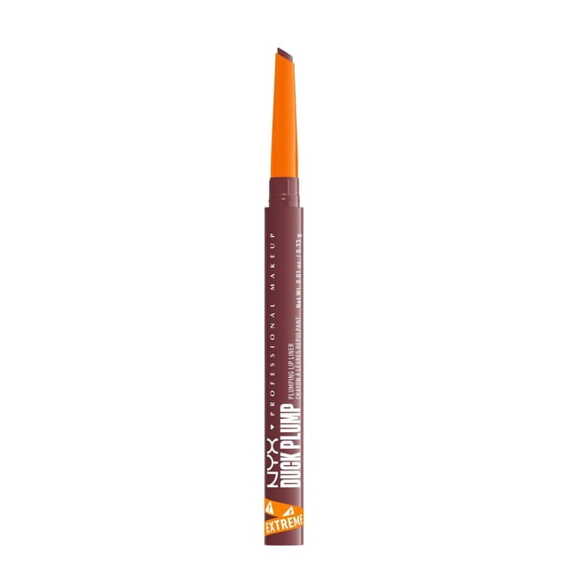 NYX Professional Makeup Crayon Contour des Lèvres Dump Repulpant en Brun Foncé avec Bâton Mince et Rétractable et Pointe de Précision à Double Tranchant pour des Ridules et des Repulpages Nets et Propres, Doté d'Un Bonnet orange et d'Une Formule Sans Cruauté Idéale pour Rehausser la Forme Naturelle des Lèvres.