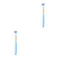 thumbnail image 4 of Baohd Macaron Color Toothbrush Vibrant And Stylish Three Head Toothbrush For Cleaning Plastic A22 Sky Blue Child 2Set, 4 of 6