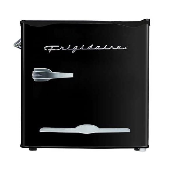 FRIGIDAIRE Noir EFR176- AMZ EFR176 Rétro Mini Réfrigérateur-Économie d'Énergie-commande de Thermostat Réglable-Ouvre-Bouteille Monté sur le Côté-Idéal pour Dortoir, Bureau, VR, Garage, Appartement 1,6 Pied Cube