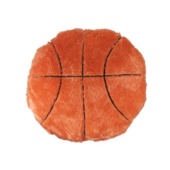 1pc Sports Style Cushion Short Plush Toy Sofa Throw Pillow Basketball Design Toy Party Favor for Home 35cm
