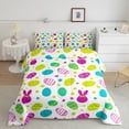 thumbnail image 1 of Erosebridal Colorful Easter Eggs Bedding Sets Twin with Comforter, Cartoon Rabbit Duvet Insert, Happy Easter Decor, Reversible, 1 of 7