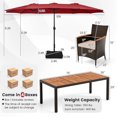 thumbnail image 2 of Costway 11 PCS Patio Dining Set with 15ft Double-Sided Patio Umbrella (Base Included) Wine, 2 of 10
