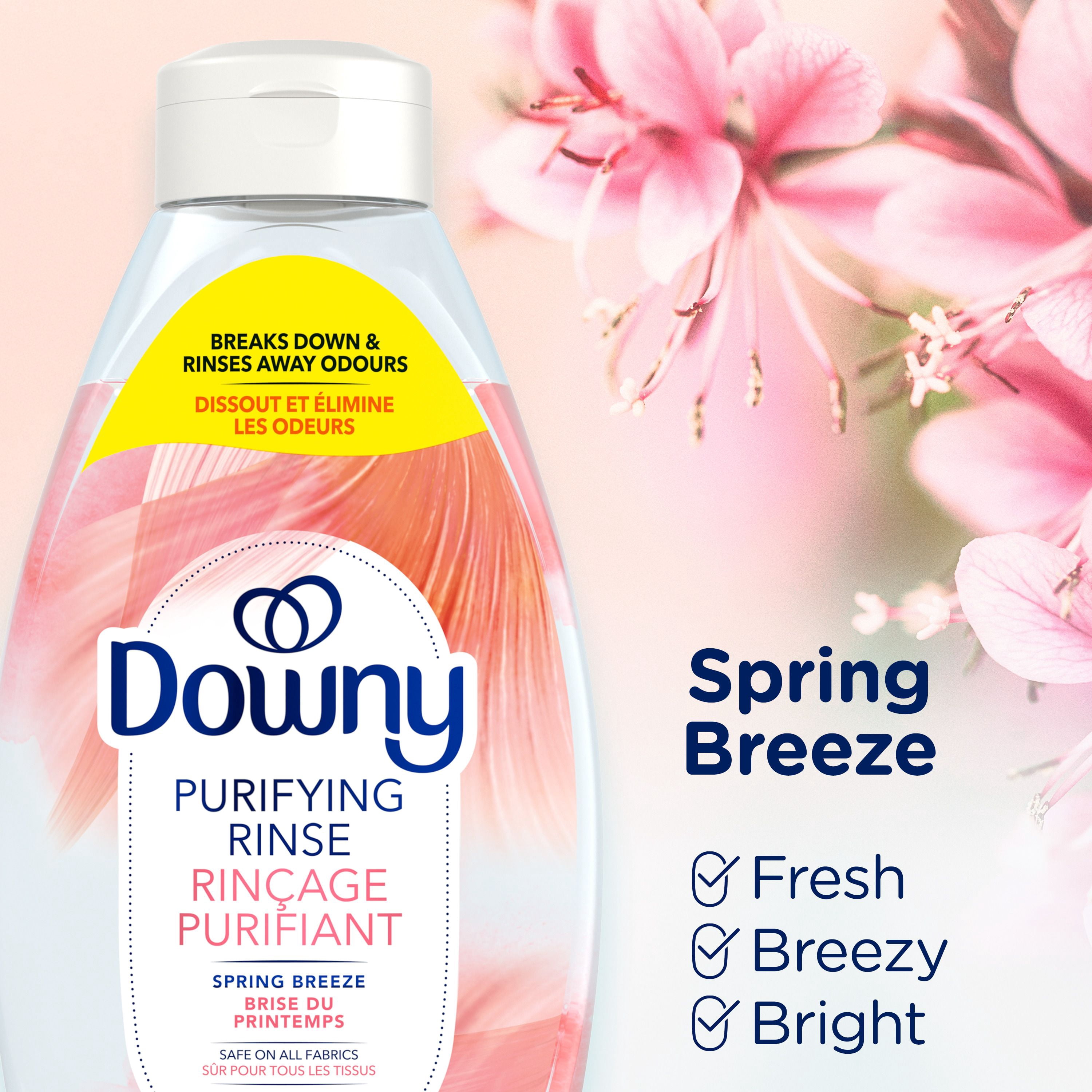 Downy Fabric Rinse Laundry Odour Remover, Spring Breeze Scent, Fabric Softener and Laundry Odour Removal Rinse 1.43L