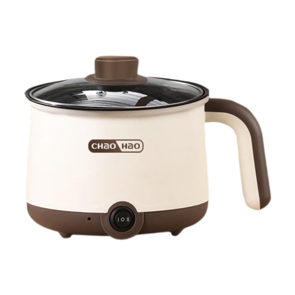 Siruishop Marmite Électrique Polyvalente Petite 2 Réglages Mini Cuiseur à Ramen Casserole pour Pâtes Maison Dortoir Bureau Bouillie Gruau Sans Cuiseur Vapeur