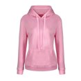 thumbnail image 4 of MAWCLOS Ladies Sweatshirt Pocket Hoodies Solid Color Hooded Tops Casual Fall Drawstring Pullover Pink M, 4 of 6