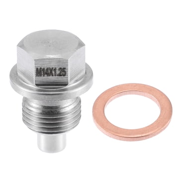 Unique Bargains Vehicle Engine Magnetic Oil Drain Plug M14x1.25 Stainless Steel with Copper Washer