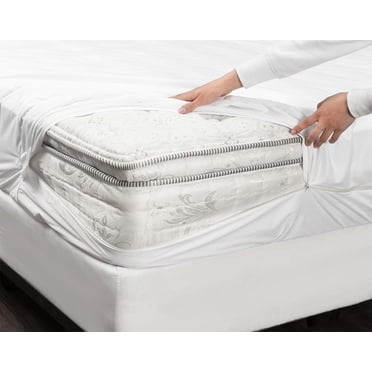 Bed Bug Mattress Protecor Zippered Cover-100% Waterproof Encasement and Noiseless Up to 14"