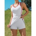 thumbnail image 3 of Women Tennis Dress with Built-in Bra and Pockets Shorts Racerback Athletic Dresses, 3 of 6