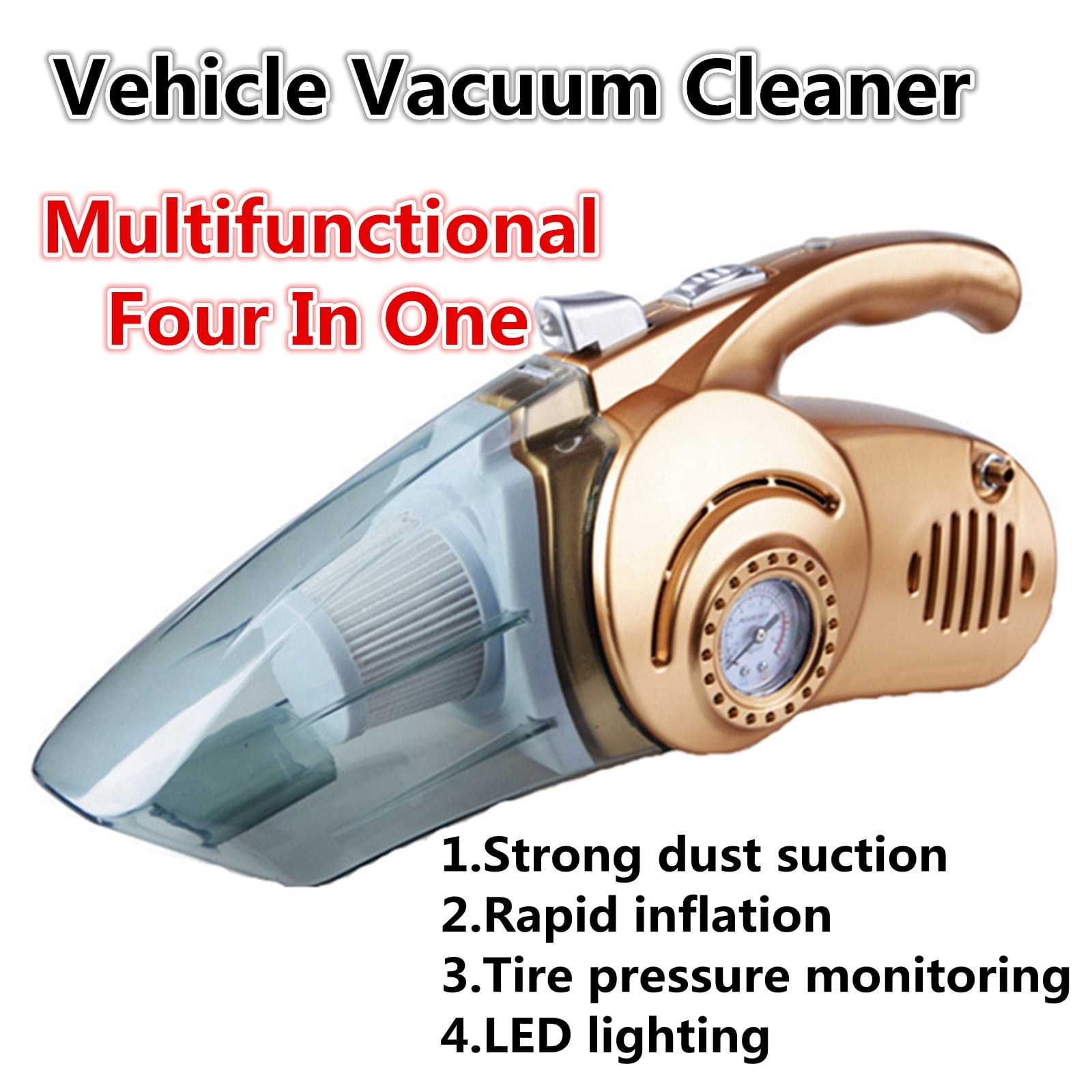 PEONAVET cordless vacuum cleaner Portable Handheld Car Vacuum Cleaner Inflator Compact and Large Suction Vacuum Cleaner Inflator Mechanical