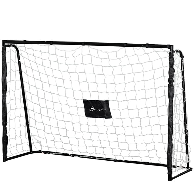Soozier 6ft x 4ft Soccer Goal Net with Metal Frame, Easy Assembly, Black