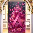 thumbnail image 1 of Feltree Ruban Rose pour la Sensibilisation au Cancer du Sein 35x71 Pouces, Bannière Décorative Réutilisable pour Fond de Mur de Porte, Polyester Léger, 1 of 7