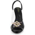 thumbnail image 2 of BLISSFUL STEP Chaussures pour Femmes Talons Compensés Transparents à Strass Bout Ouvert Slingback Chaussures Transparentes Noir 6, 2 of 6