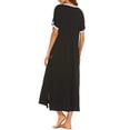 thumbnail image 4 of Pisexur Robes de Nuit pour Femmes 2024 Col en V Portefeuille Vêtement de Nuit Chandail à Enfiler Manches Courtes Robe de Nuit Été Décontractée Confortable Fendue Pyjama avec Poches, 4 of 8
