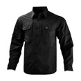 thumbnail image 4 of Men's Fashion Casual Solid Color Buttons Pockets Long Sleeve Turndown Collar Blouse RXIRUCGD Noir, Taille: L, 4 of 6