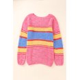 thumbnail image 2 of POGLIP Women's Pink Plus Size Stripe Oversized Sweater, 2 of 6