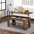 thumbnail image 2 of FDW Lift Top Coffee Table with Hidden Compartment and Storage Shelf, Brown, 2 of 8