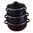 thumbnail image 3 of Siruishop 3 Pieces Enamel Stockpot with Lid Slow Cooker for Restaurant Wedding Kitchen blue, 3 of 8