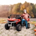 thumbnail image 2 of Aosom 2 Seater Ride on Car, 12V 7AH Ride on Dump Truck Kids UTV, Red, 2 of 10
