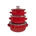 thumbnail image 2 of Elodie 3 Pieces Enamel Mini Pot Set Gifts Deep Double Handle Home Kitchen Pots Home red, 2 of 8