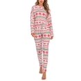 thumbnail image 1 of Ensemble de Pyjamas pour Femmes Manches Longues Noël Flocon de Neige Doux Imprimé Vêtements de Maison, 1 of 9