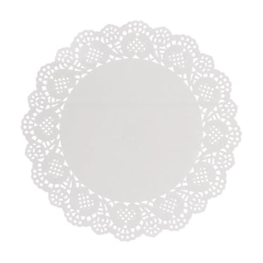 Round Paper Doilies - 8.5in White Lace Disposable Paper Doilies - for Crafts, Cakes, Food, Desserts, 50pcs