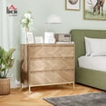 thumbnail image 2 of HOMCOM Commode, Commode à 3 Tiroirs à Chevrons pour Couloir, Bois Naturel, 2 of 10