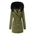 thumbnail image 4 of LSLJS Women Plus Size Winter Warm Composite Plush Button Lapels Jacket Outwear Coat, 4 of 4