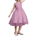 thumbnail image 1 of Robes Rayées Tenue d'Anniversaire Bébé Fille Enfants Dentelle Dentelle Mariage Fête Robe Longue Formelle, 1 of 4