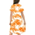 thumbnail image 4 of Robe Fille Été Patineuse Robe T-Shirt Teinture sur Nœuds Décontractée à Manches Courtes Robe Fluide pour Enfants 4-14 Ans, 4 of 6
