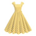 thumbnail image 2 of Ovzne Robes pour Femmes Robe de Plage Robe en Maille pour Femmes à Manches Courtes Brodée Robe Rétro Style Gâteau Robe à Manches Courtes Robe pour Femmes Liquidation, 2 of 7
