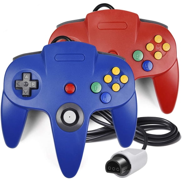 Lot de 2 Manettes N64, XYCCA Classique Filaire N64 64 Bits XYCCA Joystick pour Console de Jeu Vidéo Ultra 64
