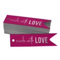 thumbnail image 1 of Inkdotpot Pack Of 50 Real Silver Foil Paper Tags Made With Love Text Favor Hang Tags, 1 of 1
