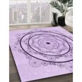 thumbnail image 3 of Ahgly Company Tapis d'Intérieur Lavable à la Machine, Carré, Transitionnel, Lilas Violet Riche, Tapis de Zone, 8 Pieds Carré, 3 of 7