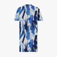 thumbnail image 5 of Pisexur Robes d'Été pour Femmes Mode Imprimé Floral Robe Décontractée Ample Col en V Manches Courtes Robes T-Shirt Fluide Surdimensionnée Robe de Plage avec Poches Grande Taille Mi-Mollet L-5TG, 5 of 5