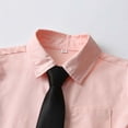 thumbnail image 3 of vdgthytj Toddler Baby Boys Girls Button down Shirts Kids Collared Neckties Short Sleeve Solid Color Summer Tops Tee, 3 of 8