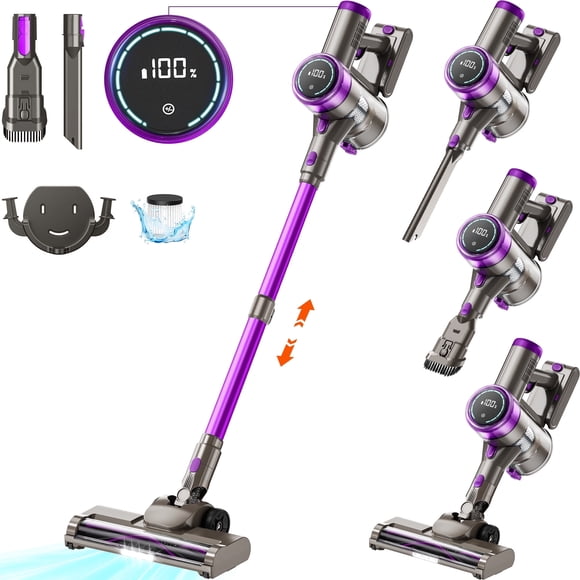 KANFUAQ Cordless Stick Vacuum Cleaner, 38KPA 50min 2200mAh Lightweight Vacuum Cleaner for Home Pet Carpet Hardwood Floor